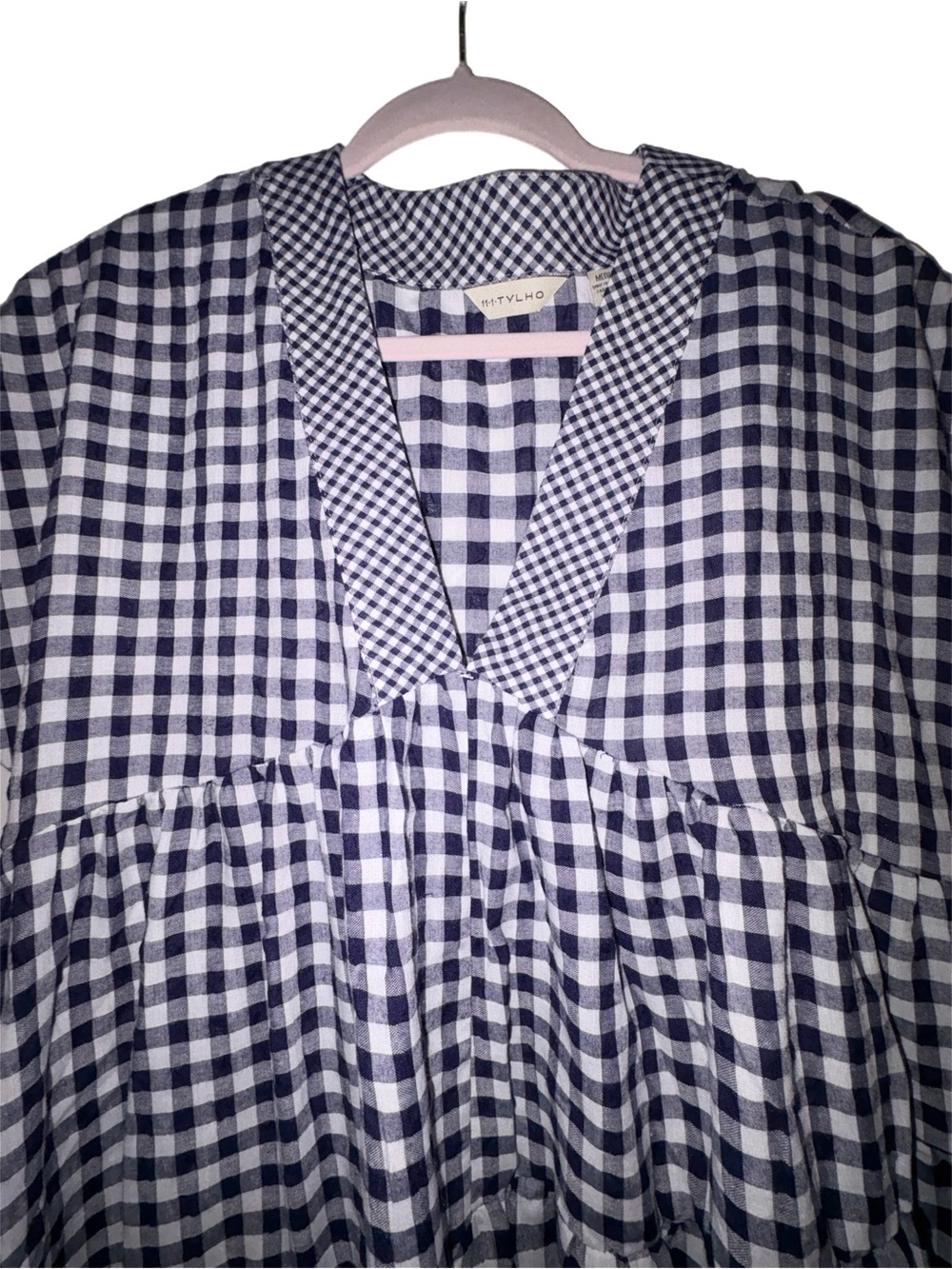 NWT Anthropologie 11 1Tylho Gingham Babydoll Dress Size Medium - Picture 6 of 9